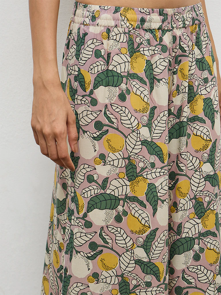 Utsa Multicolor Botanical Pattern Palazzos - Image 3