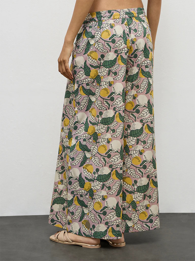 Utsa Multicolor Botanical Pattern Palazzos - Image 4