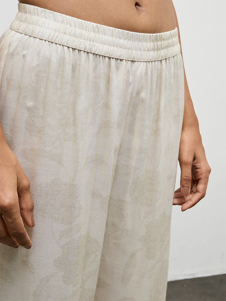 Utsa Off-White Floral Printed Pants - Image 3