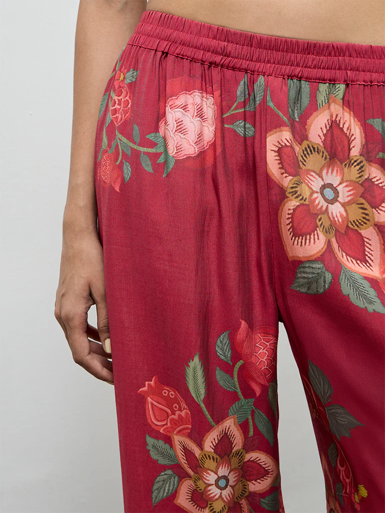 Utsa Pink Anar Printed Pants - Image 3