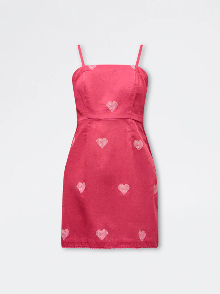 Utsa Pink Heart Design Cotton-Blend Kurti - Image 5