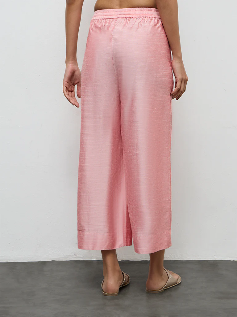 Utsa Pink Solid Ethnic Pants - Image 4