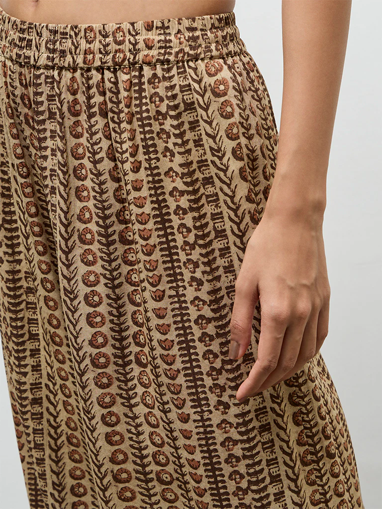 Utsa Taupe Printed Pants - Image 3