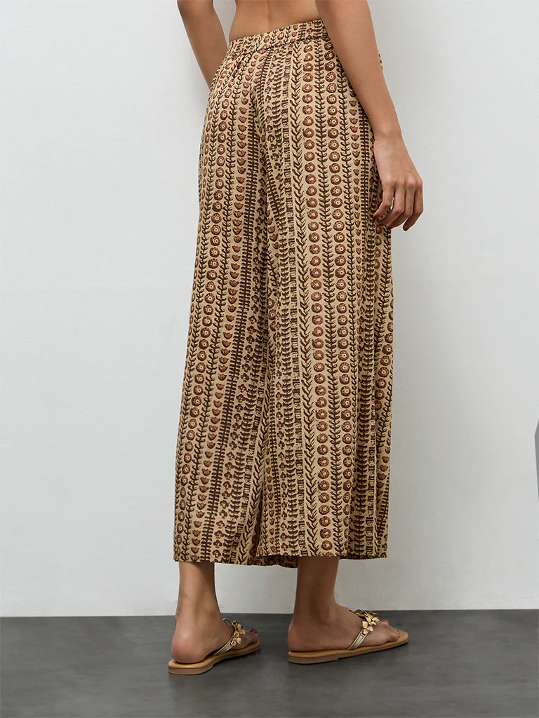 Utsa Taupe Printed Pants - Image 4