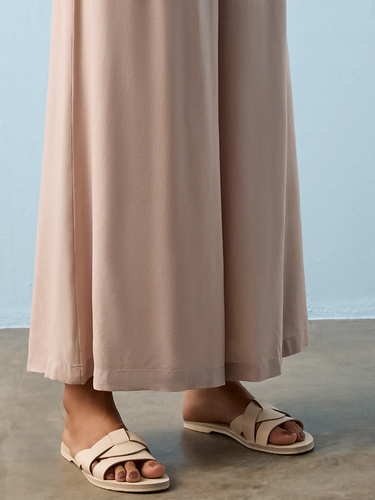 Utsa Taupe Solid Palazzos - Image 3