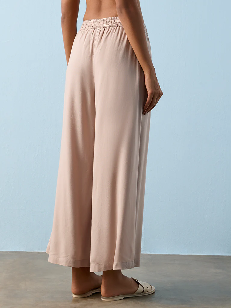 Utsa Taupe Solid Palazzos - Image 4