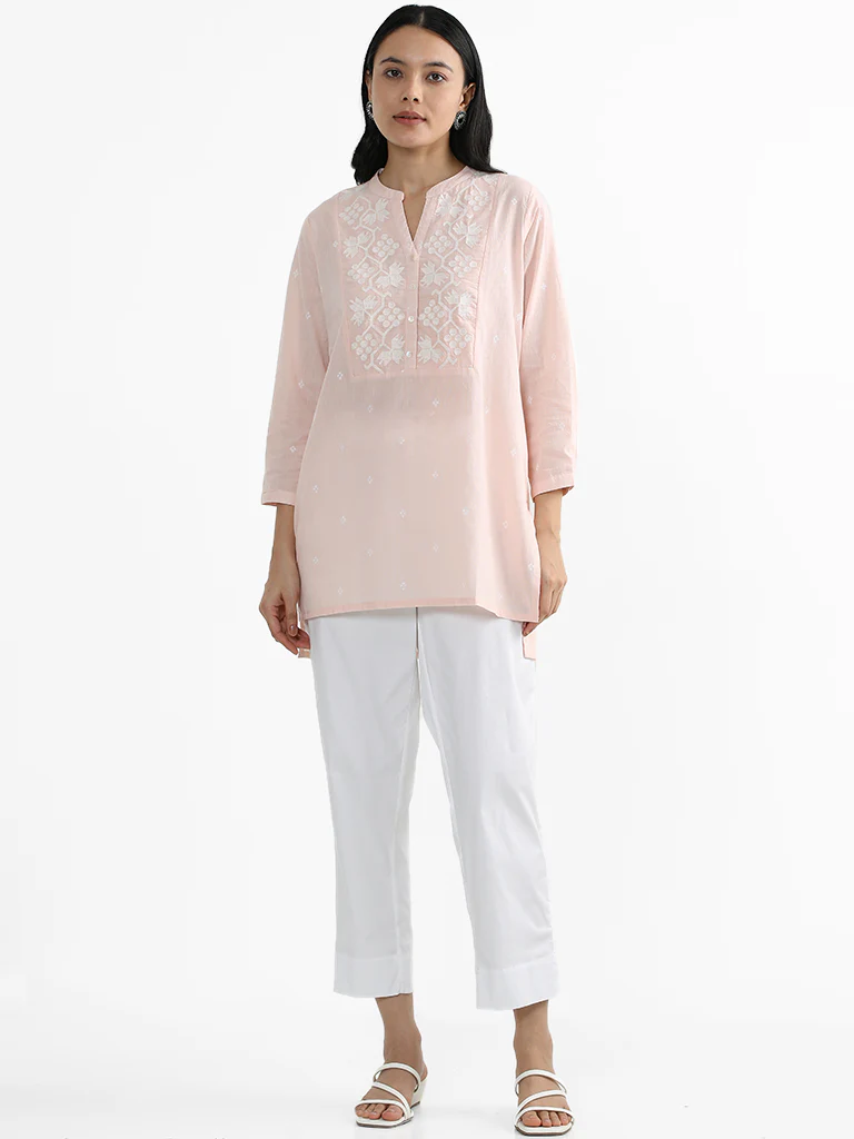 Utsa White Poplin Ethnic PantsĀ