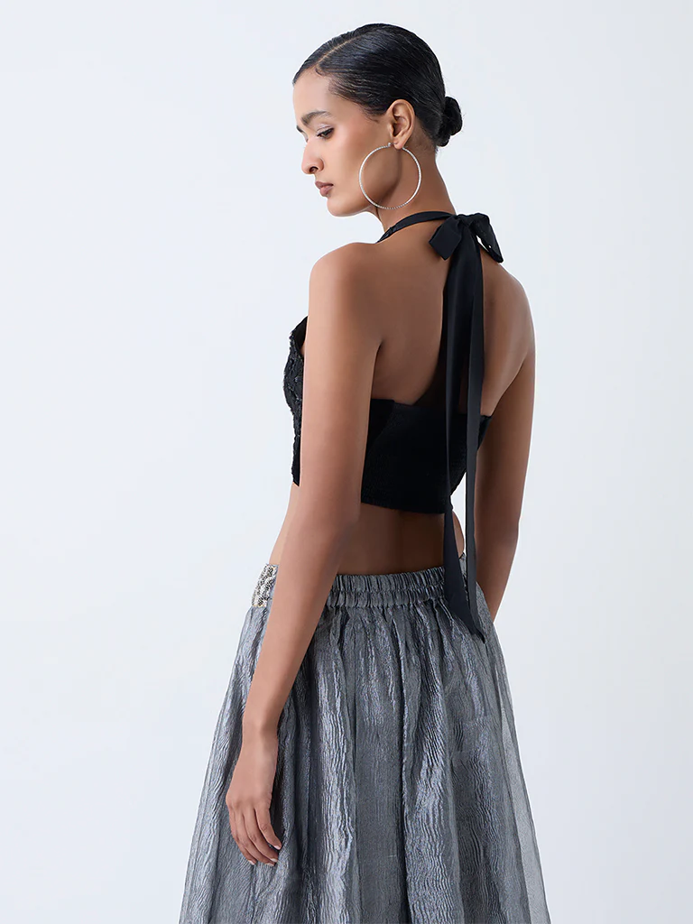 Vark Black Embellished Top - Image 4