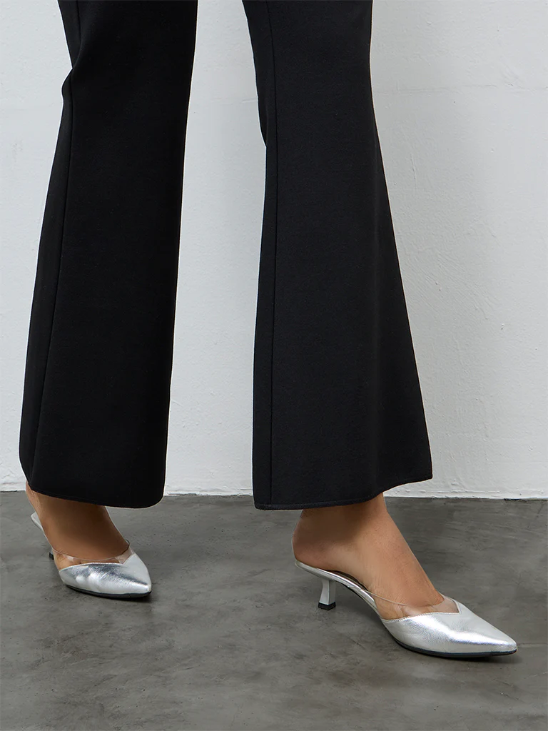 Vark Black Flared Cotton Pants - Image 3