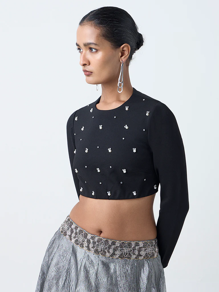 Vark Black Pearlescent Top