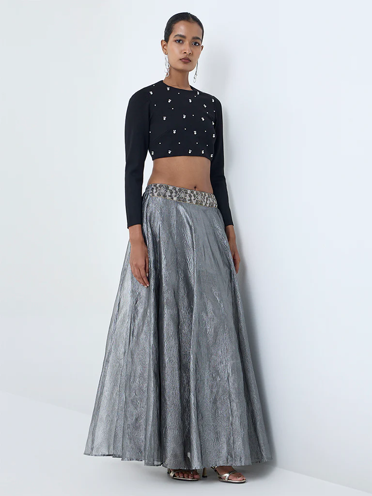 Vark Black Pearlescent Top - Image 2
