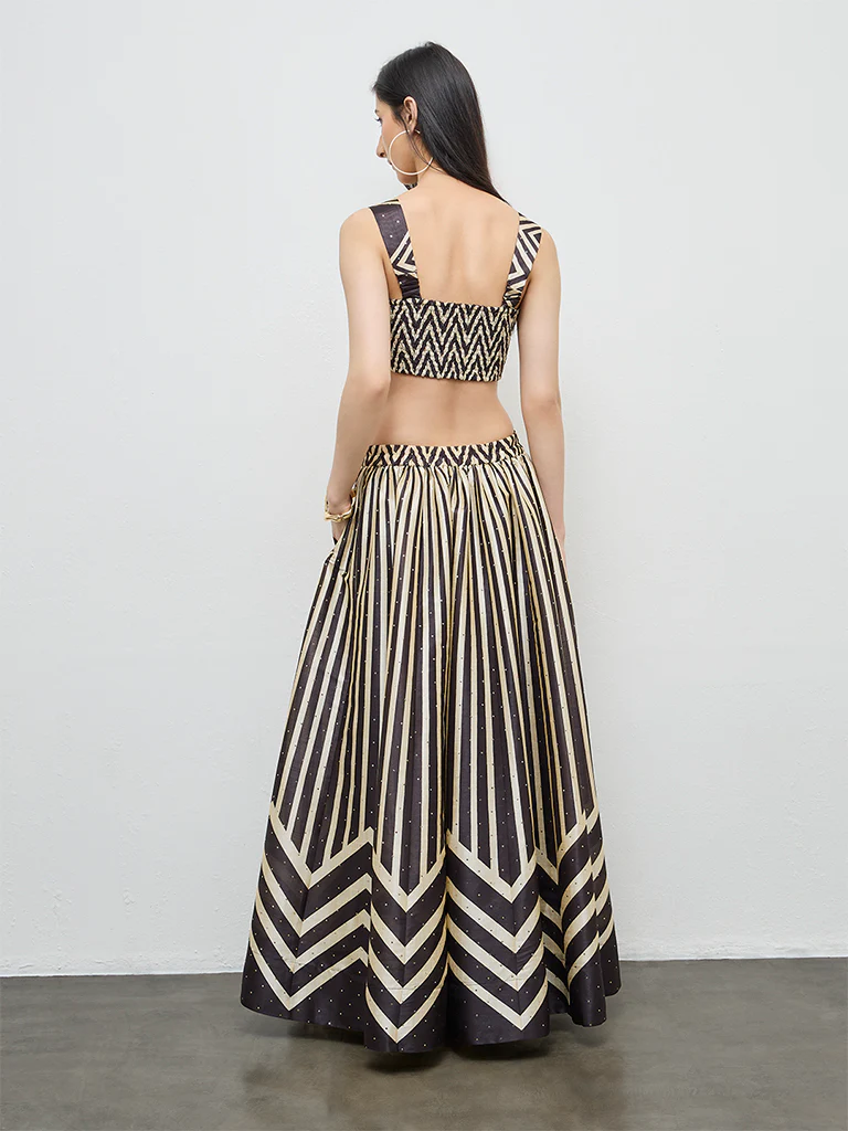 Vark Black Printed Maxi Skirt - Image 4