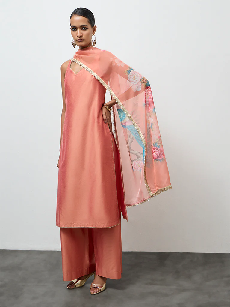 Vark Dusty Orange A-Line Ethnic Set - Image 2