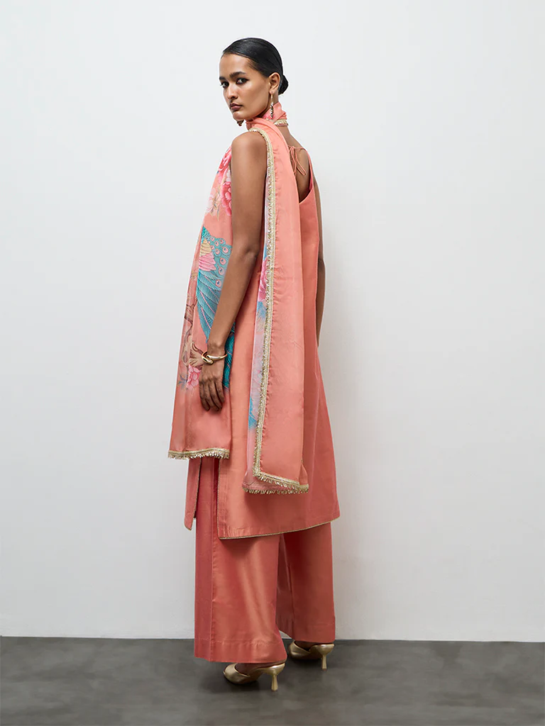 Vark Dusty Orange A-Line Ethnic Set - Image 4