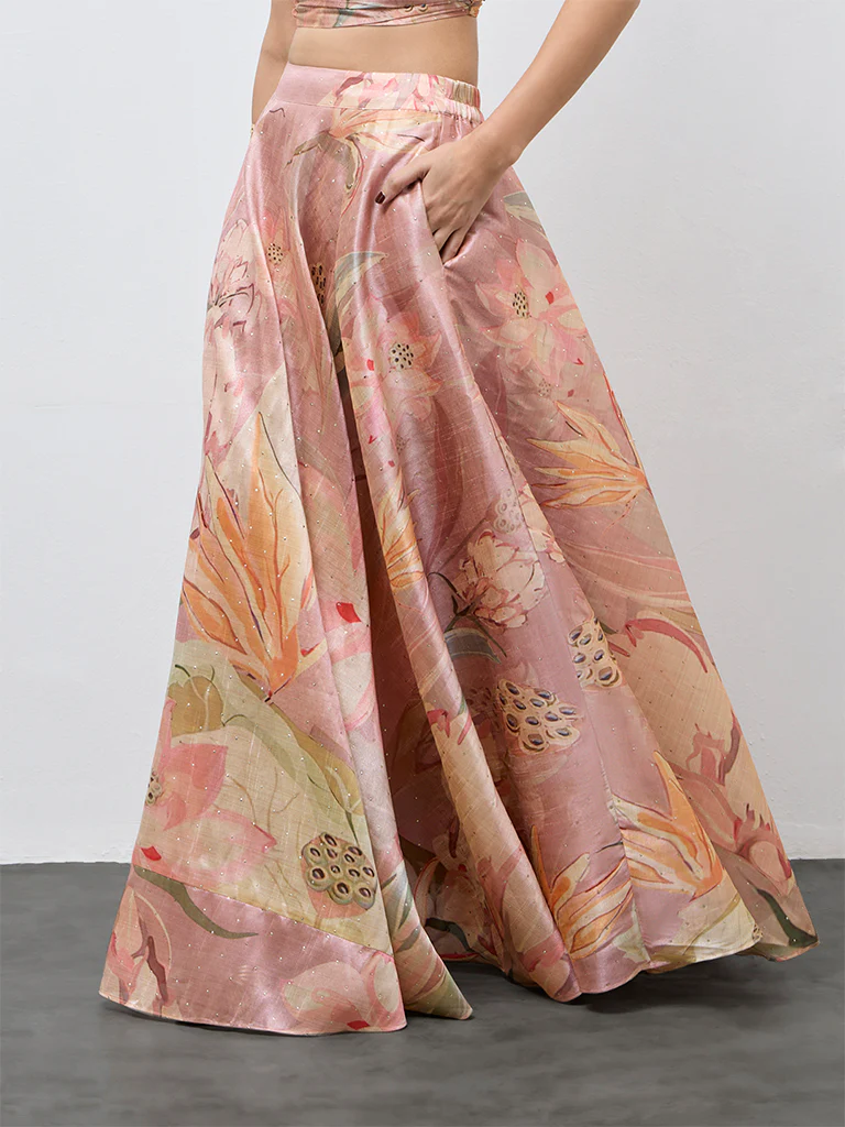 Vark Light Pink Floral Pattern Skirt - Image 2