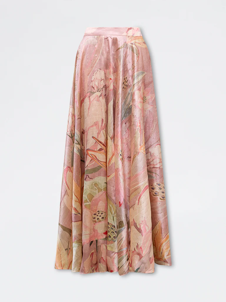 Vark Light Pink Floral Pattern Skirt - Image 5