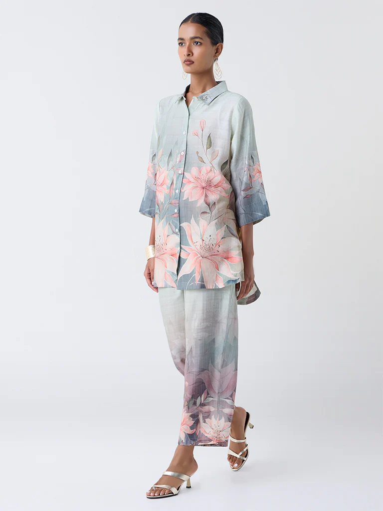Vark Multicolour Floral Design Co-ord Set