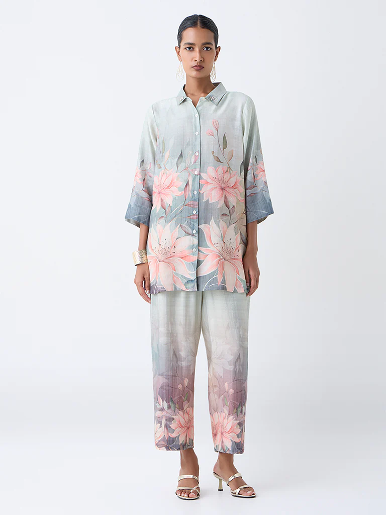 Vark Multicolour Floral Design Co-ord Set - Image 2