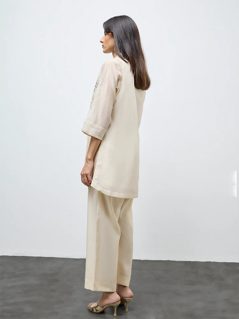 Vark Off-White Embellished Co-ord Set - Image 4