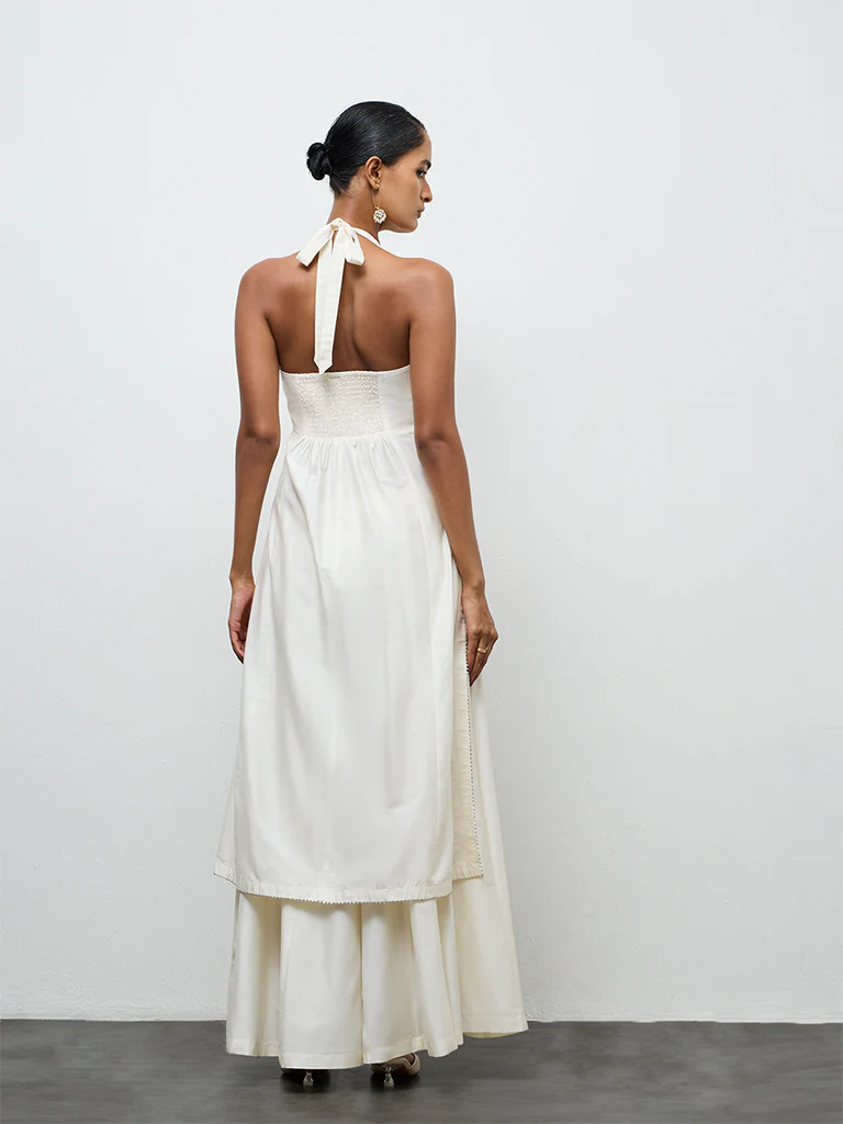 Vark Off-White Embroidered A-Line Ethic Set - Image 3