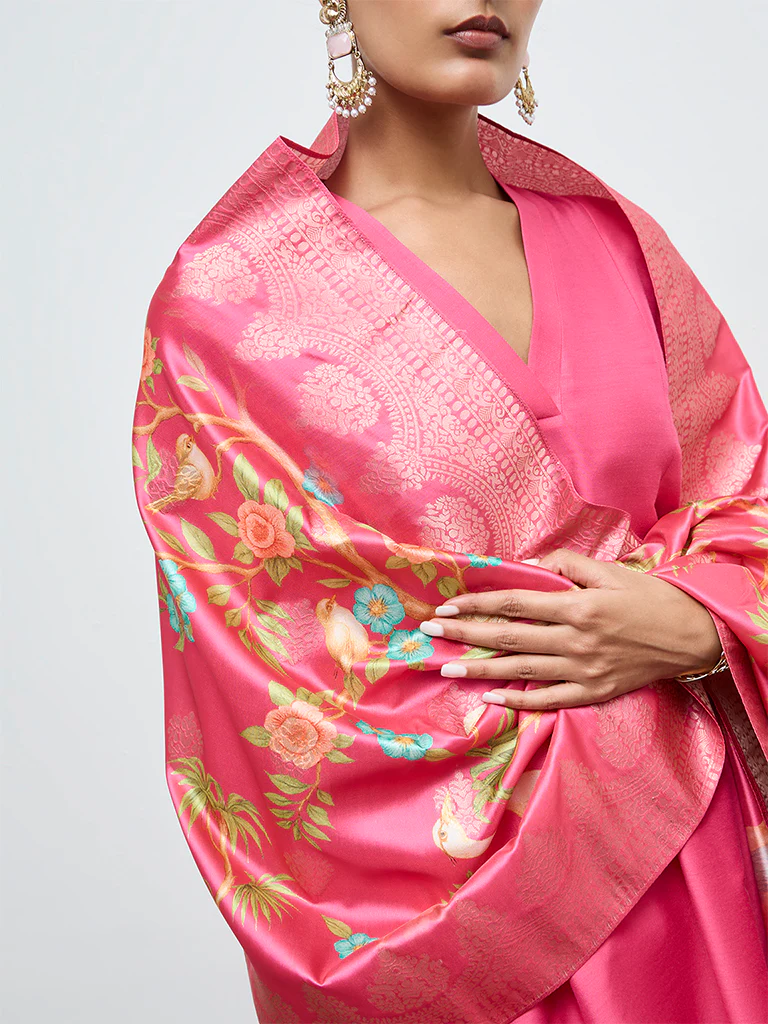 Vark Pink Anarkali Ethnic Set - Image 3