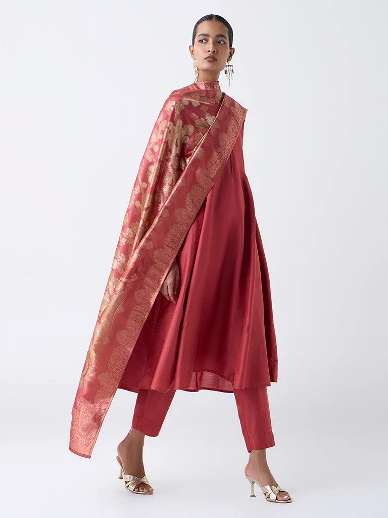 Vark Rust Anarkali Ethnic Set