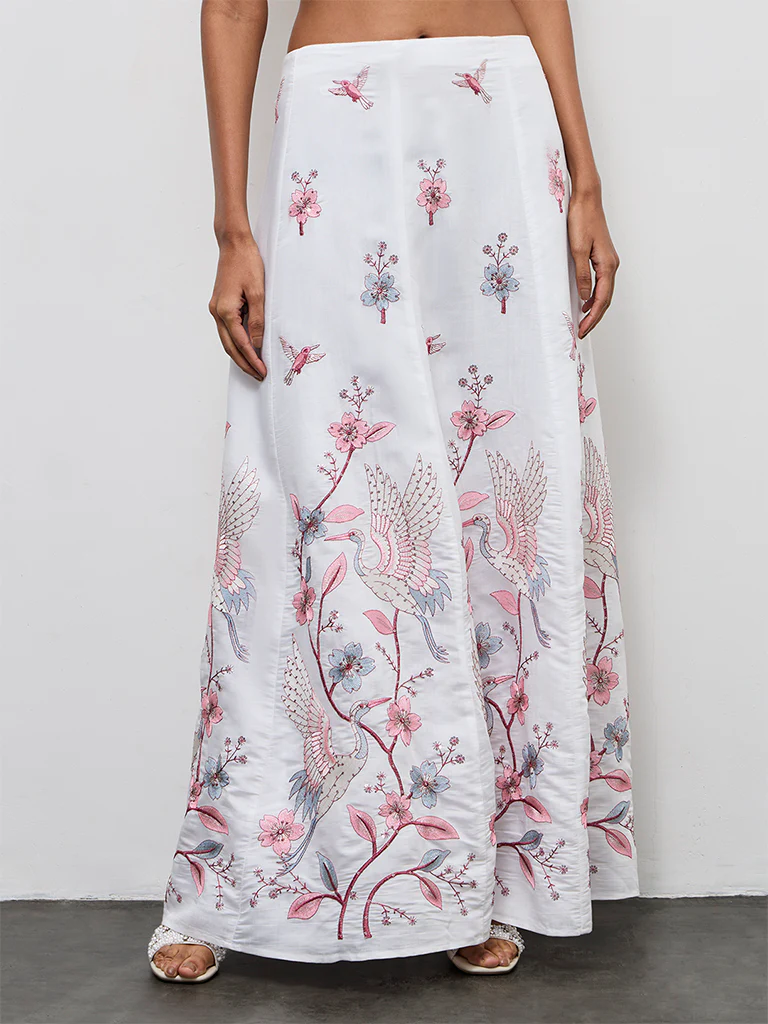 Vark White Embroidered Skirt - Image 2