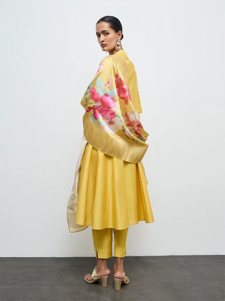 Vark Yellow Anarkali Ethnic Set - Image 4