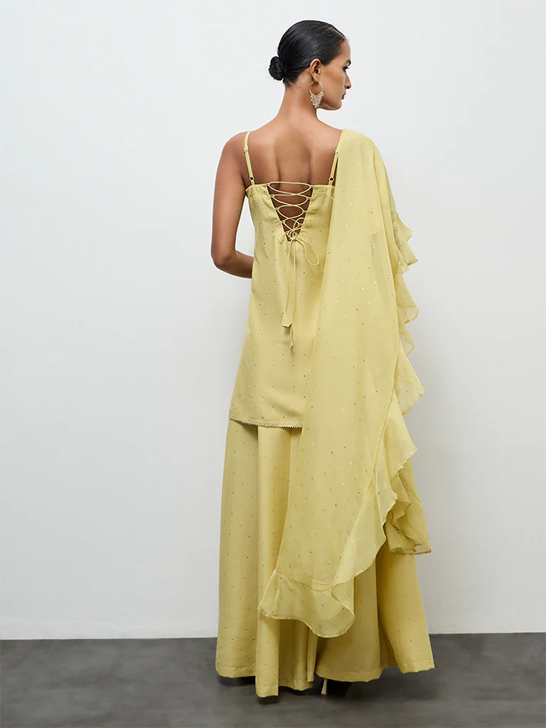 Vark Yellow Embellished Ethnic Set - Image 4