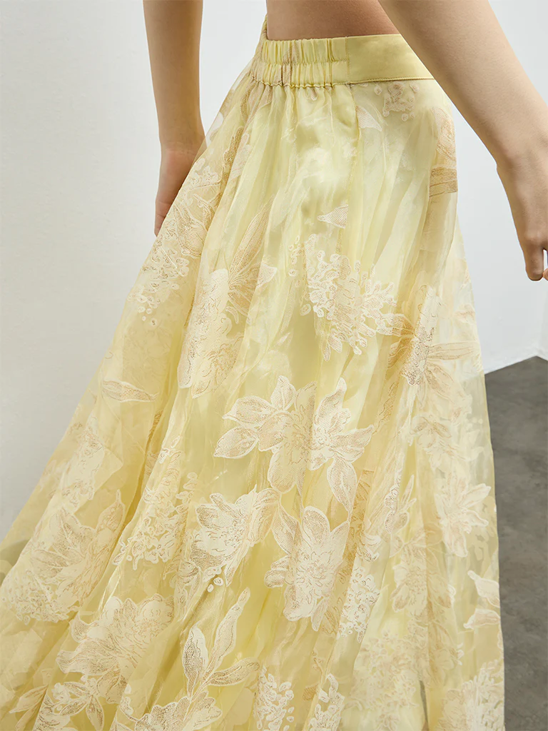 Vark Yellow Floral Skirt - Image 3
