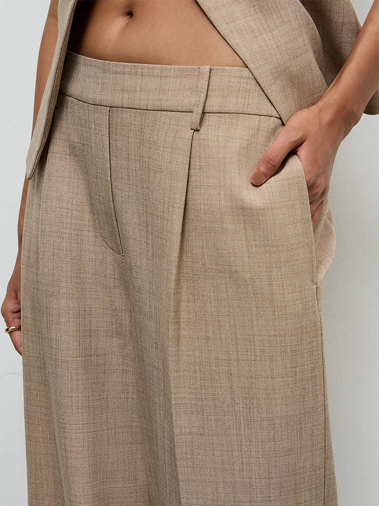 Wardrobe Beige High-Rise Trousers - Image 3