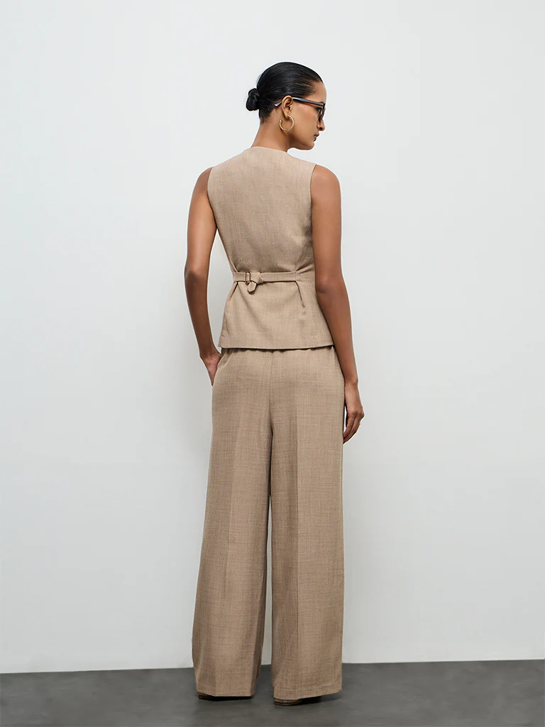 Wardrobe Beige High-Rise Trousers - Image 4