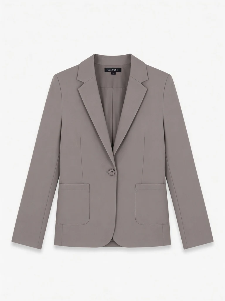 Wardrobe Beige Solid Blazer