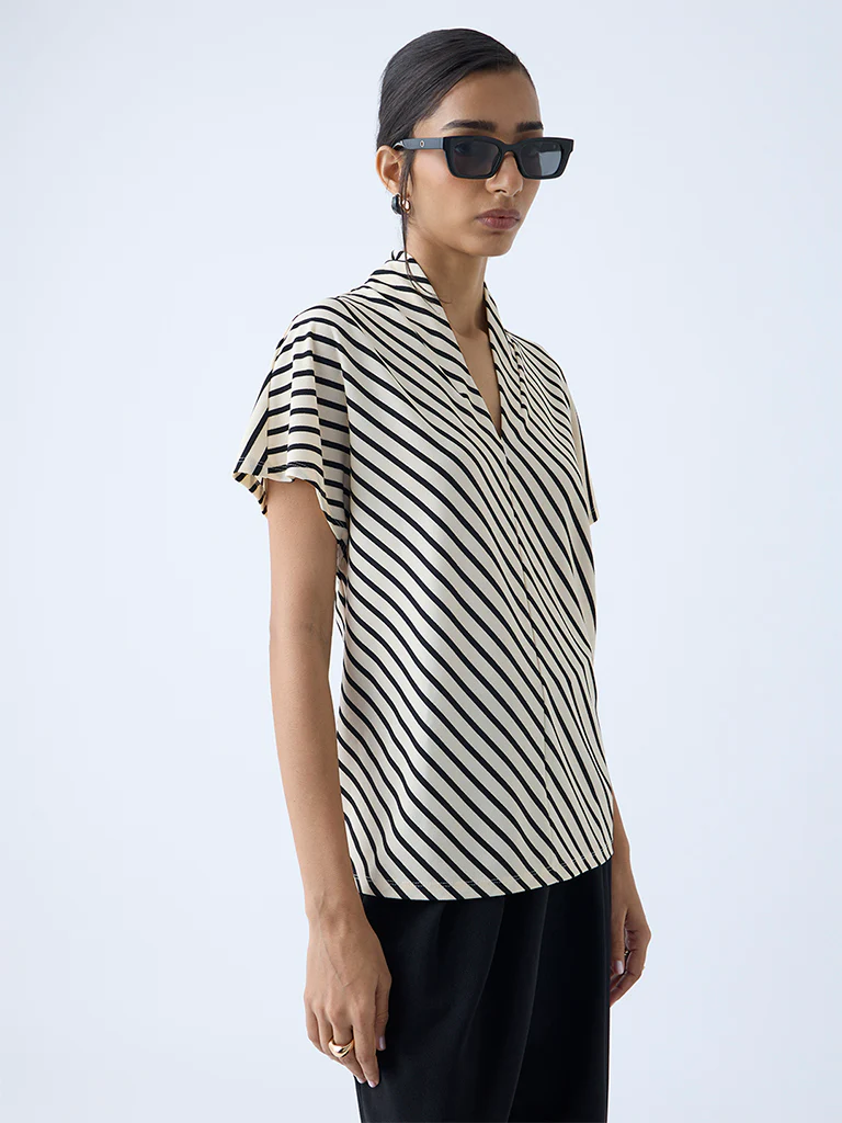 Wardrobe Beige Striped Top