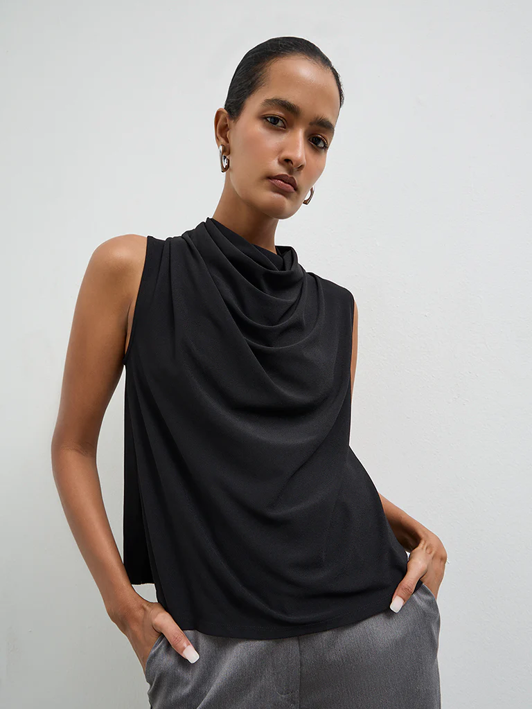 Wardrobe Black Cowl-Neck Top - Image 2
