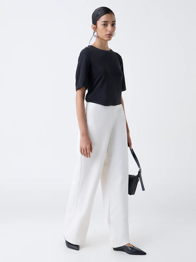 Wardrobe Black Embellished T-Shirt - Image 2