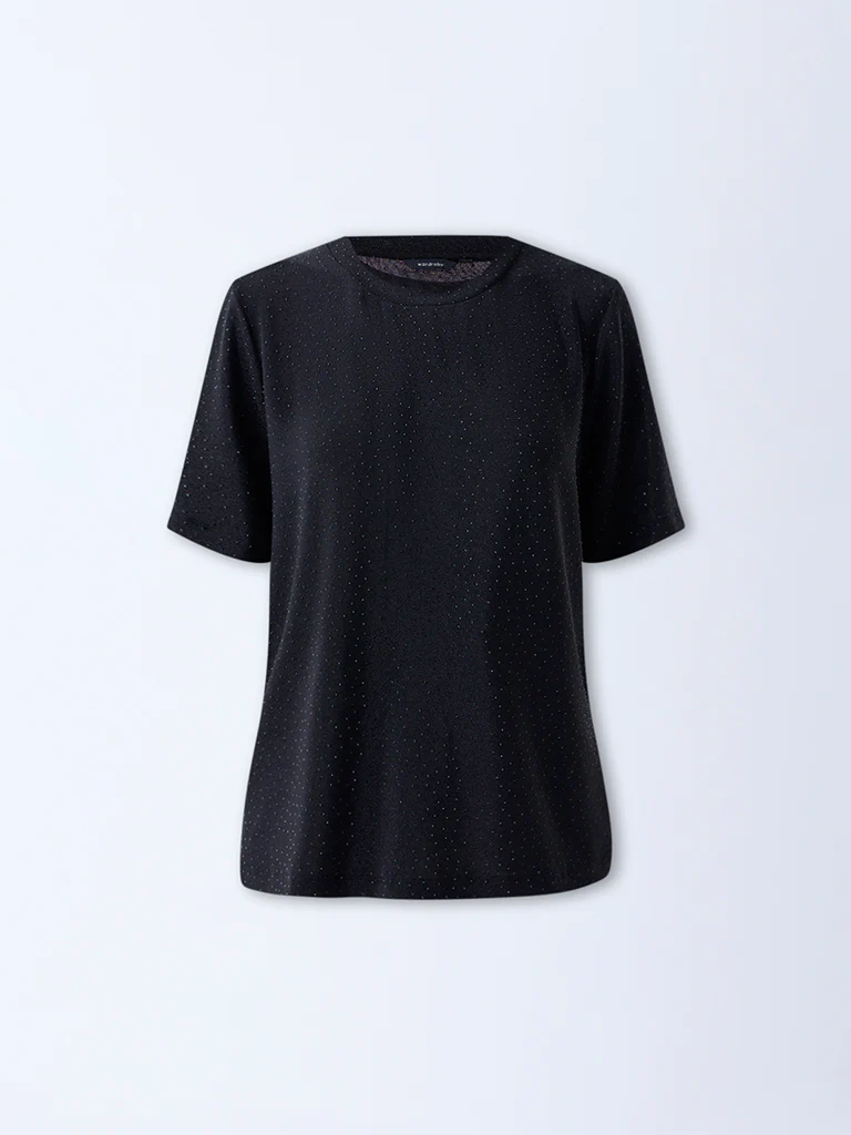 Wardrobe Black Embellished T-Shirt - Image 5