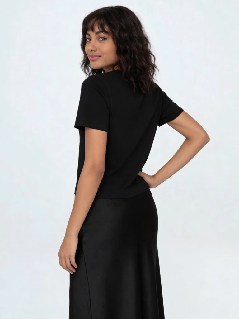 Wardrobe Black Embroidered Cotton-Blend T-Shirt - Image 4