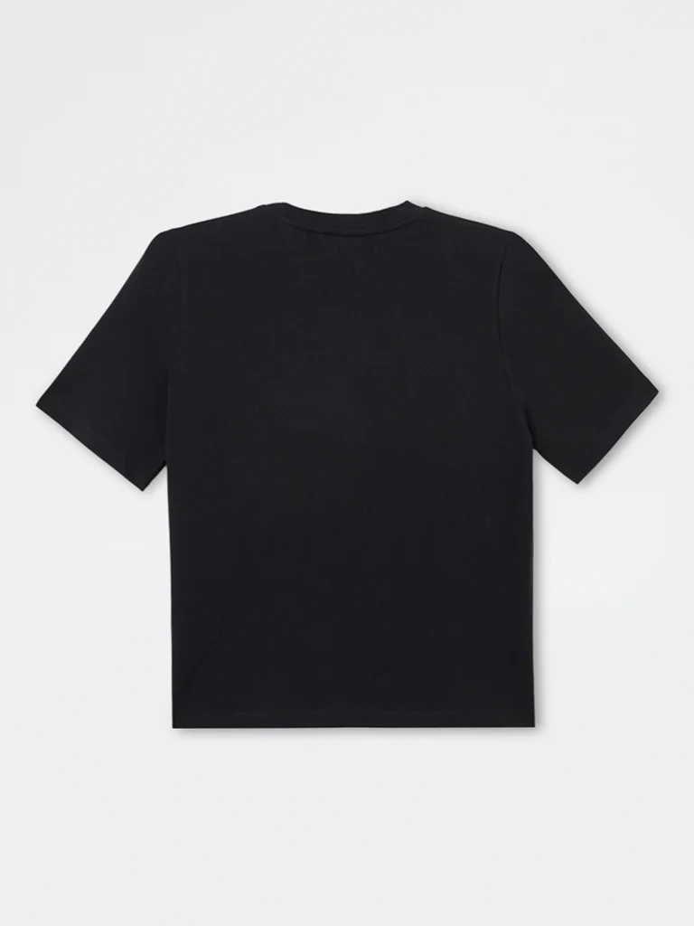 Wardrobe Black Embroidered Cotton-Blend T-Shirt - Image 6