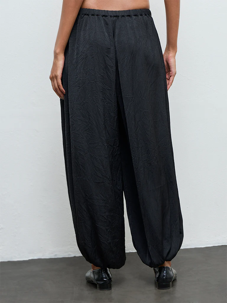 Wardrobe Black High-Rise Balloon Trousers - Image 4