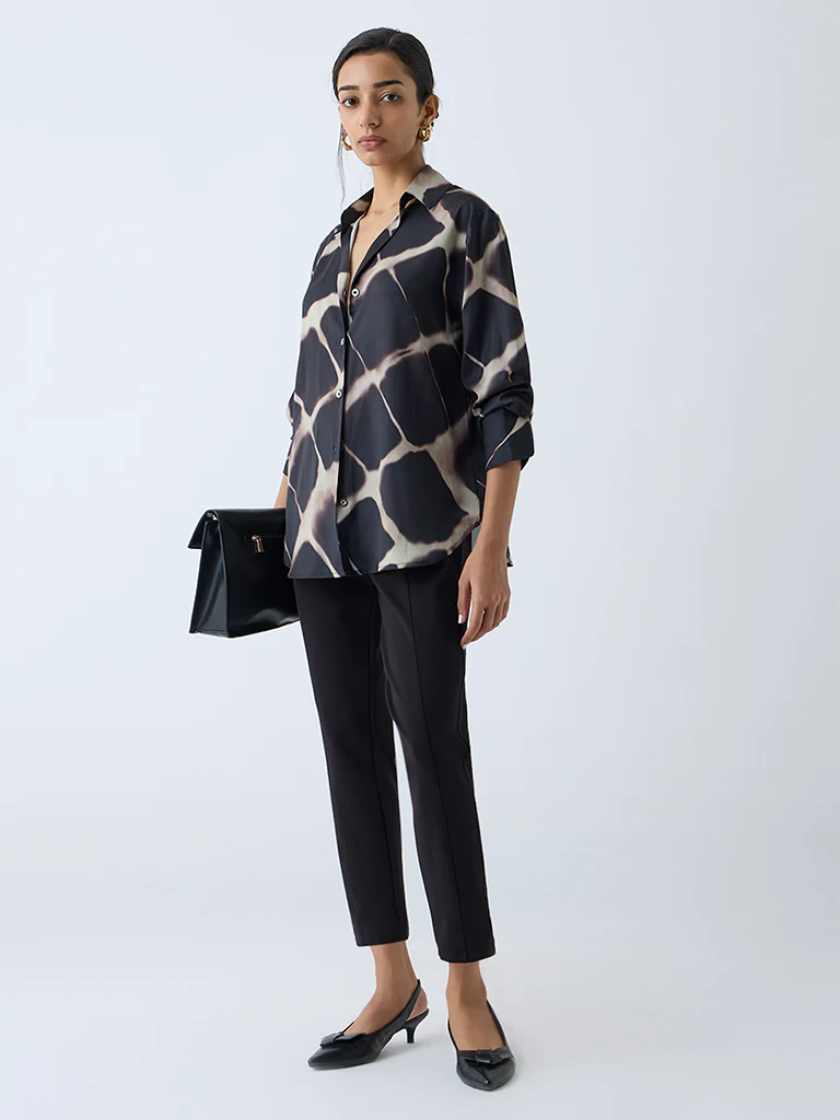 Wardrobe Black High-Rise Cigarette Trousers - Image 2