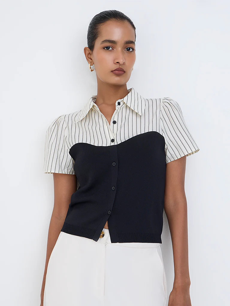 Wardrobe Black Layered-Effect Blouse