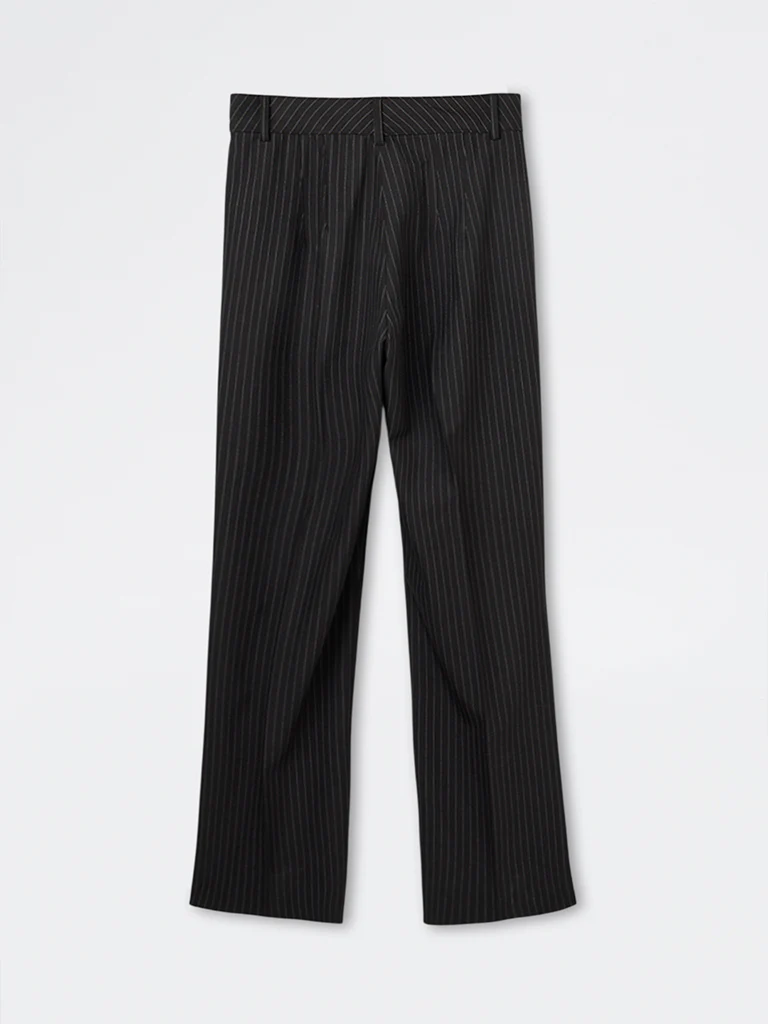 Wardrobe Black Pinstriped High-Rise Trousers - Image 4