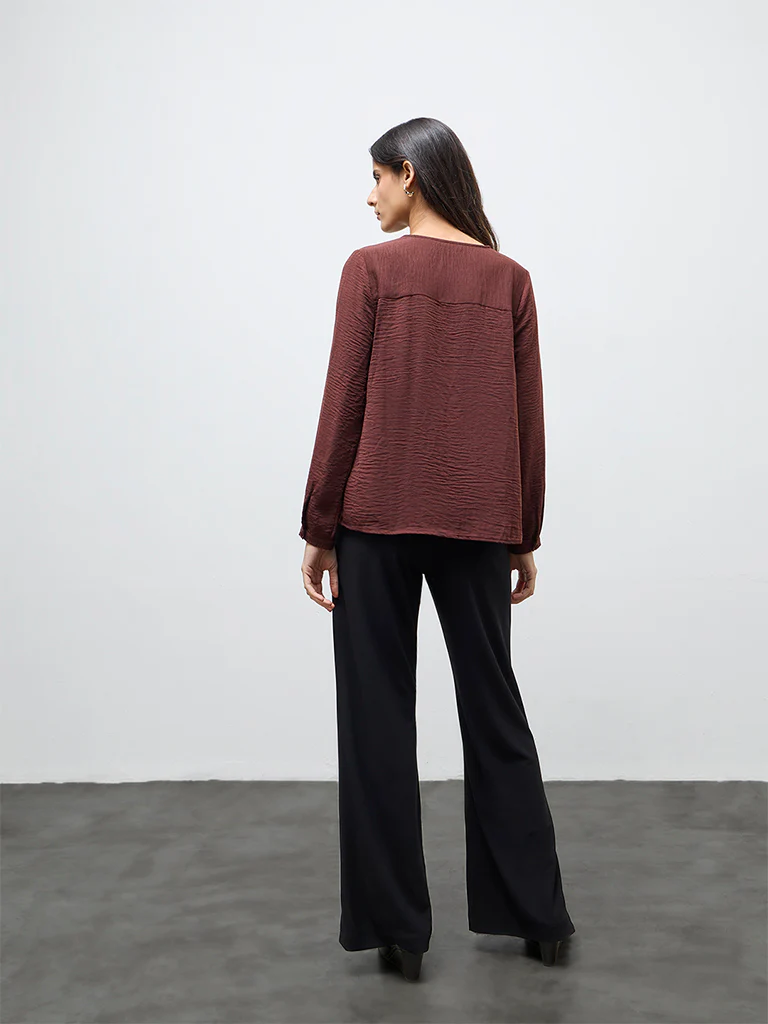 Wardrobe Black Pipeline-Detailed High-Rise Trousers - Image 4