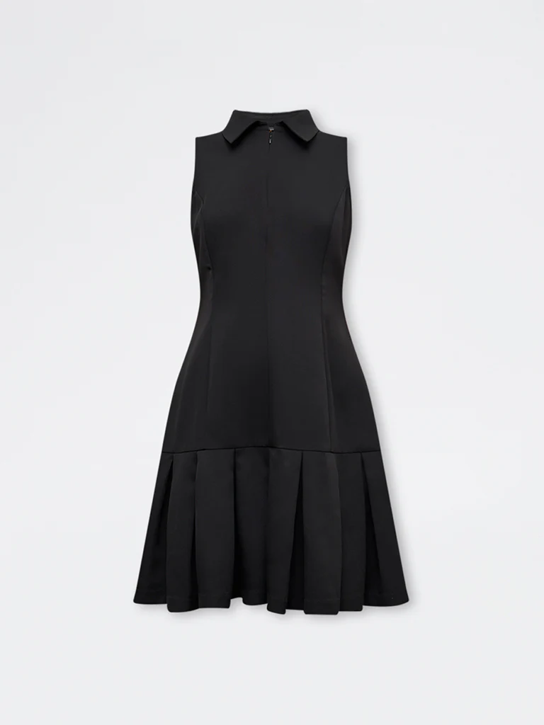 Wardrobe Black Pleated Drop Waist Dress - Image 5