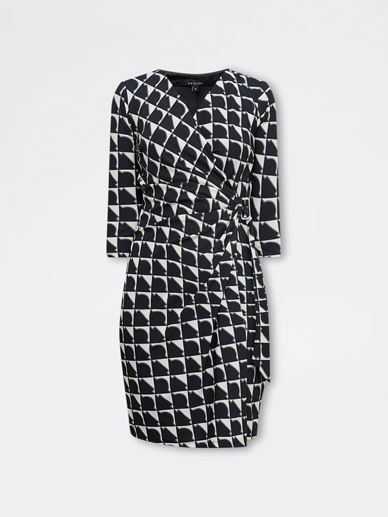 Wardrobe Black Printed A-Line Dress - Image 5