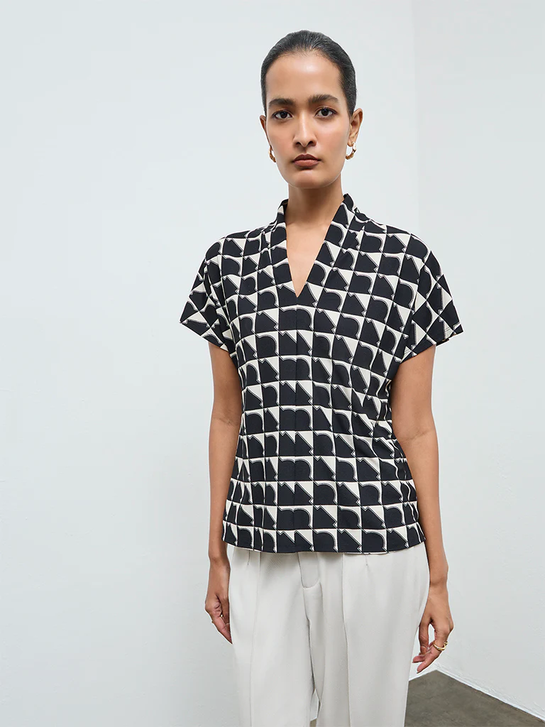 Wardrobe Black Printed Blouse - Image 2