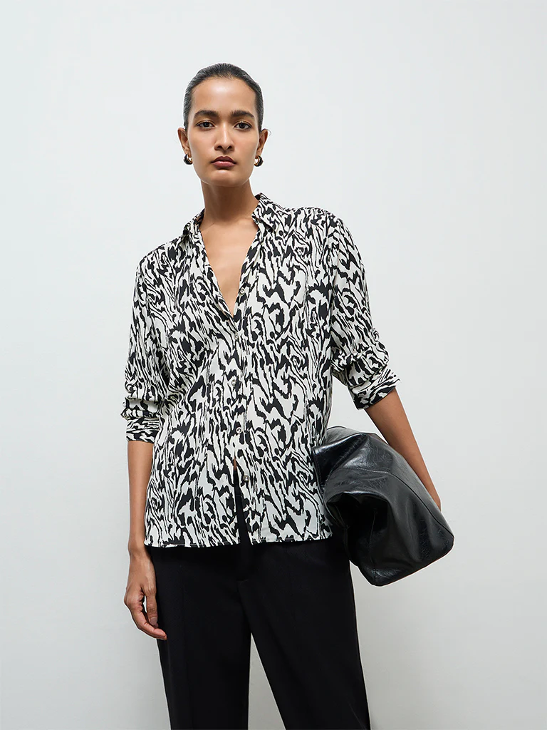Wardrobe Black Printed Shirt - Image 2