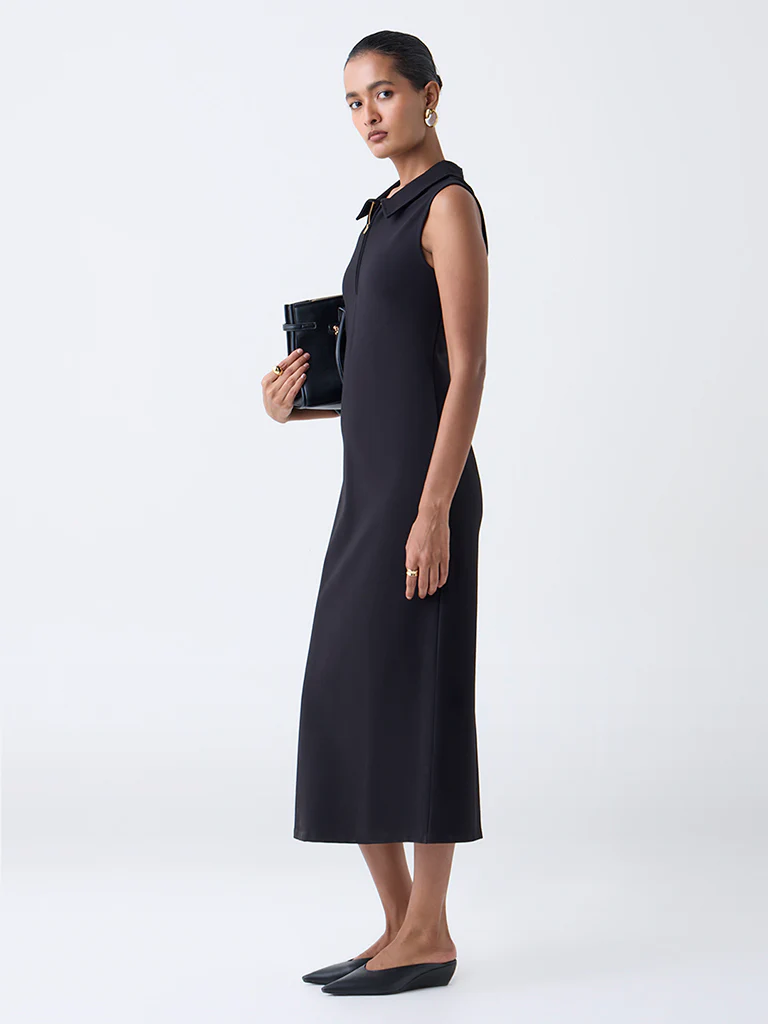 Wardrobe Black Quarter-Zip Shirt Dress - Image 2