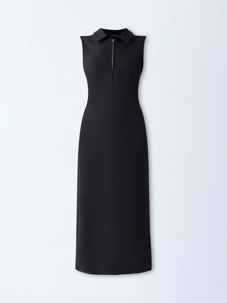 Wardrobe Black Quarter-Zip Shirt Dress - Image 5